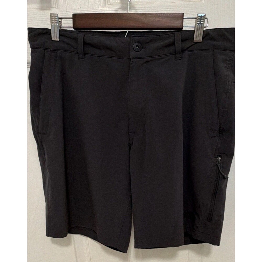 The North Face Men’s 34 Black Cargo Shorts 10" Knit Flat Front Zip Pockets